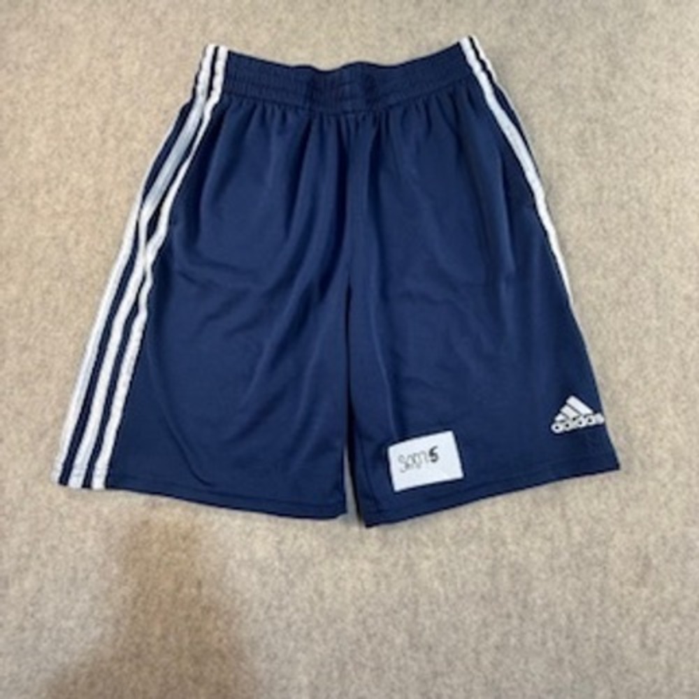 Adidas Boys Navy Blue Three‎ Stripe Athletic Shorts XL 18-20 Recycled Polyester